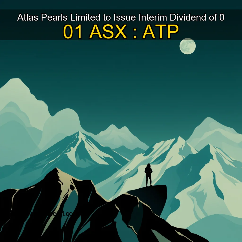 Read more about the article Atlas Pearls Limited to Issue Interim Dividend of 0  01  ASX : ATP
