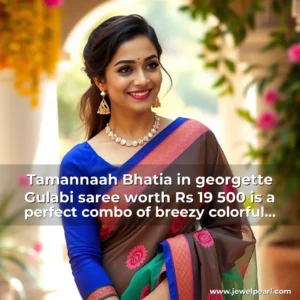 Read more about the article Tamannaah Bhatia in georgette Gulabi saree worth Rs 19  500 is a perfect combo of breezy  colorful and HOT