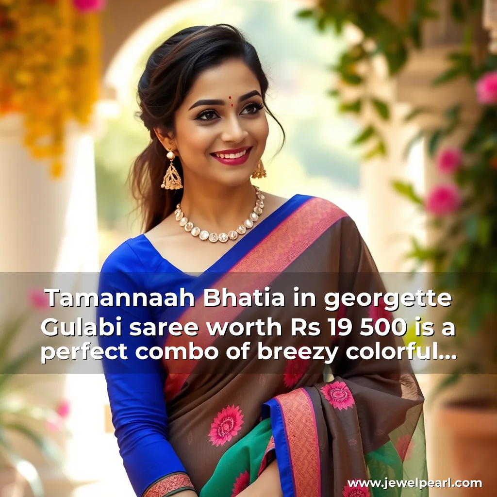 Read more about the article Tamannaah Bhatia in georgette Gulabi saree worth Rs 19  500 is a perfect combo of breezy  colorful and HOT